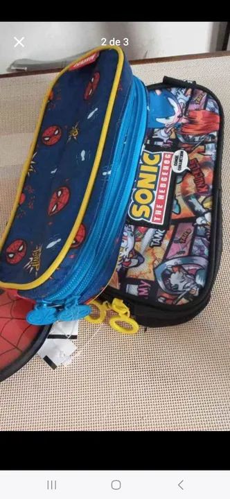 Estojo escolar Sonic e Homem Aranha - Foto 3