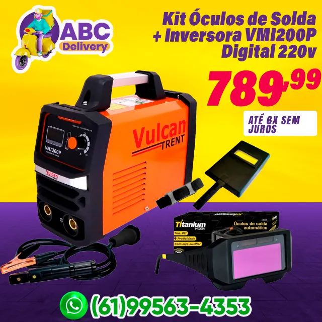 Kit Óculos de Solda + Inversora VMI200P Digital 220v