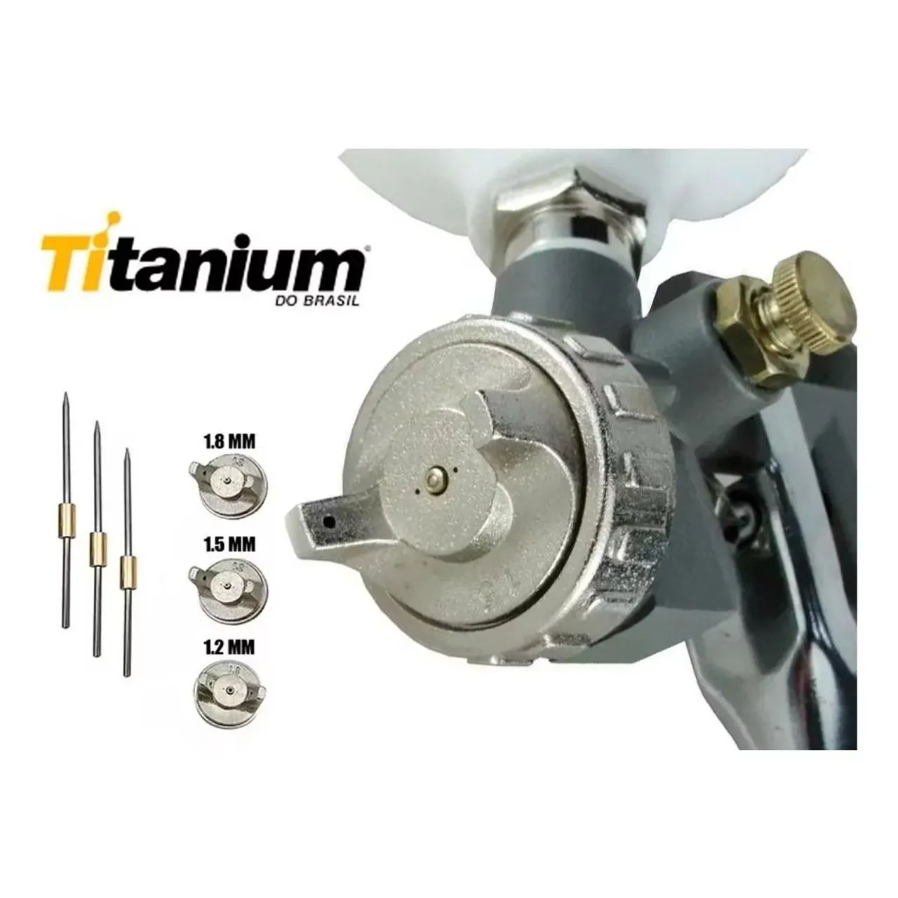 Kit Pistola de Pintura HVLP Titanium - 3 Bicos - Foto 3