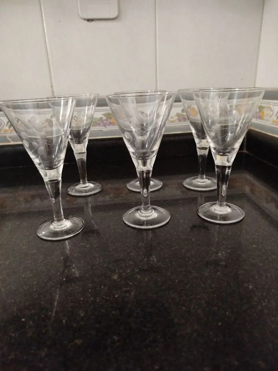 Taças de Cristal Antigas com lapidação 