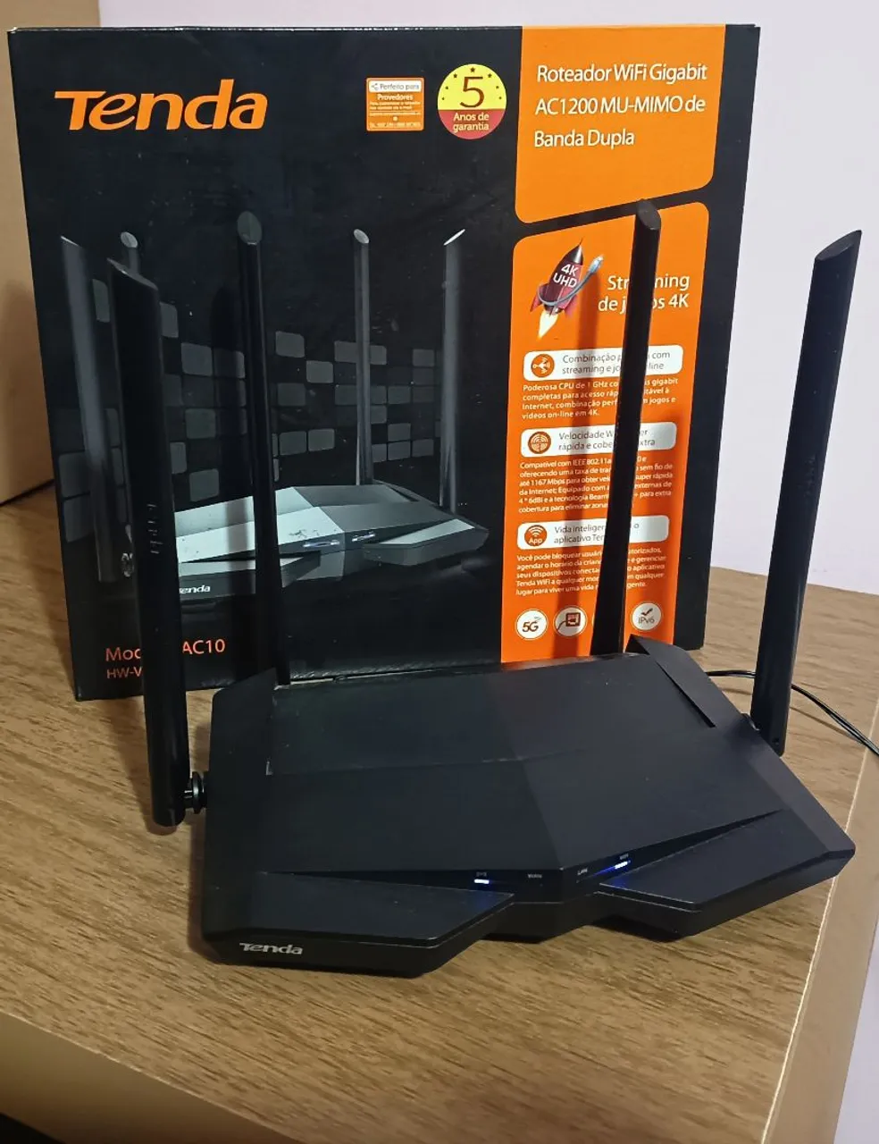 Roteador Tenda AC10 - Wi-Fi Gigabit AC1200