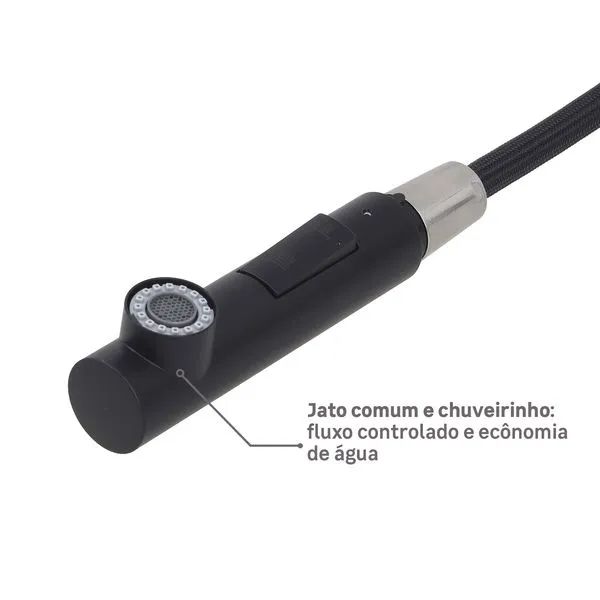 Monocomando de Mesa para Cozinha com Bica Extraível "L" com 2 funções Gourmet Celite  - Foto 2