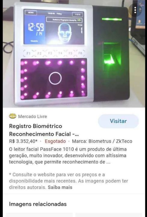 Relógio de ponto biométrico facial e digital - Foto 5