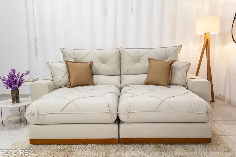 Sofá Retrátil Reclinável Gran Bello 2.50m Veludo- D33 e Molas Ensacadas - Foto 2