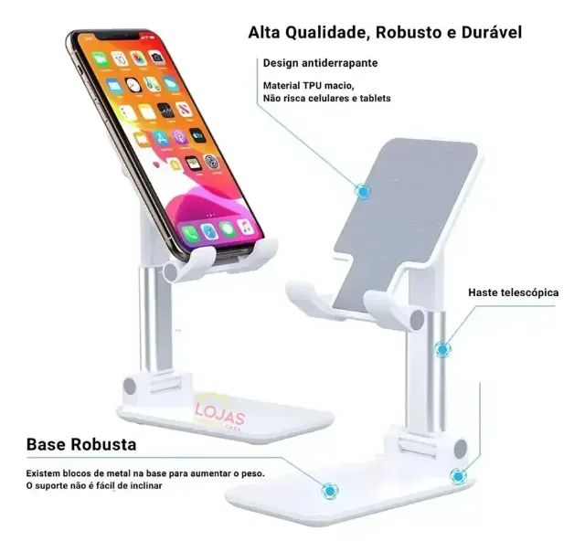 Suporte de Mesa para Celular e Tablet Reforçado - Foto 3