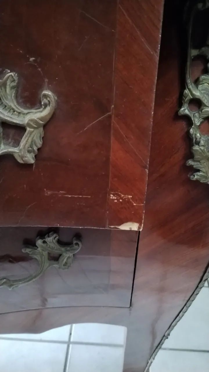 Comoda Bombê 2 gavetas tampo mármore verde   - Foto 2