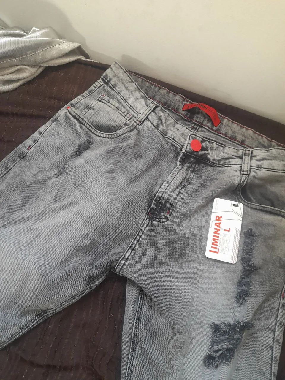 Calça jeans skinny cinza qualidade Premium