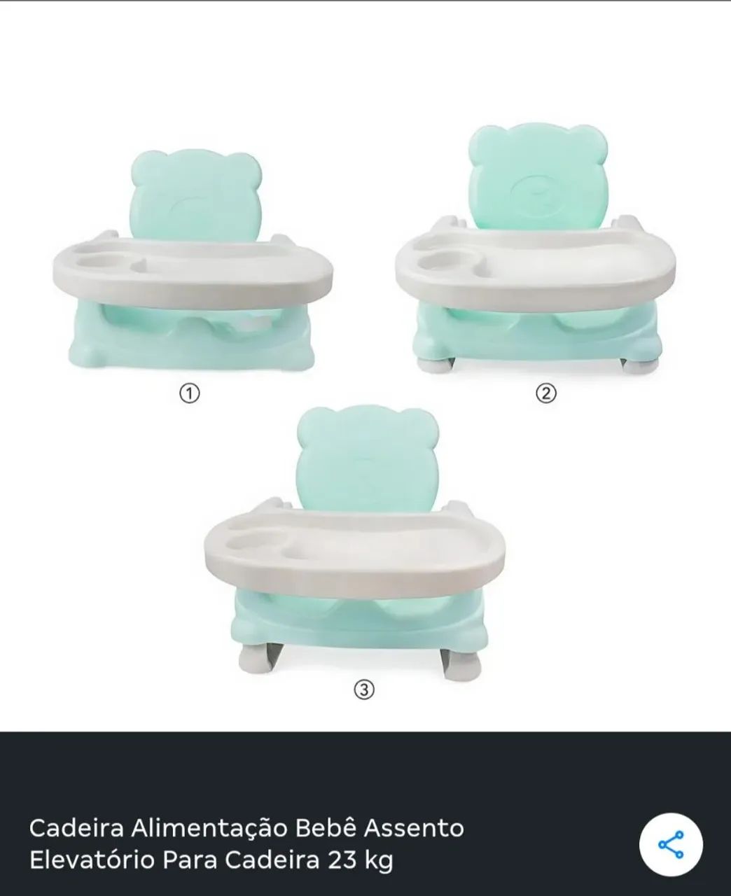Cadeira infantil de alimentação / Assento elevatório para cadeira. - Foto 3