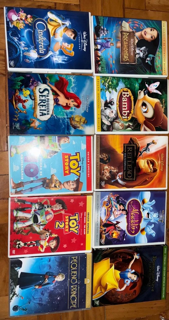 Coleção 10 DVDs Disney originais