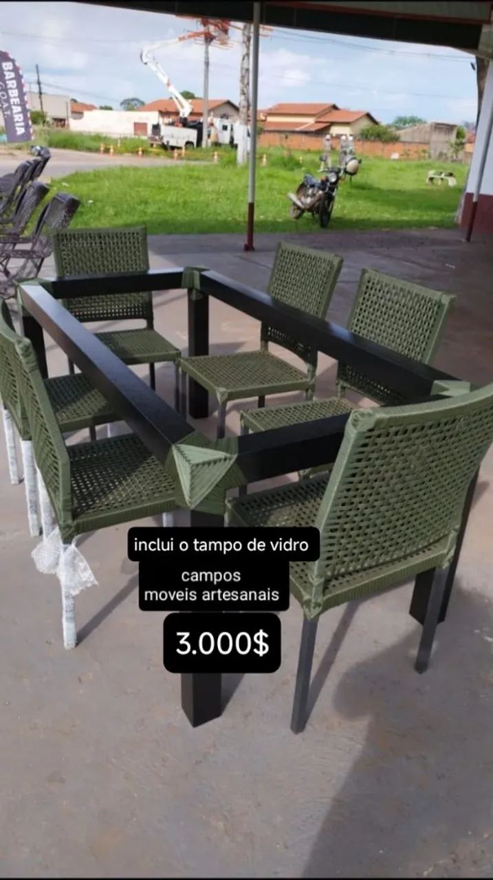 Mesa com 6 cadeiras na corda náutica  - Foto 2