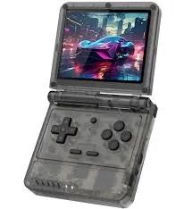 Console de jogos portátil retrô Powkiddy V90s com tela IPS de 3,5 polegadas, dobrável  - Foto 2