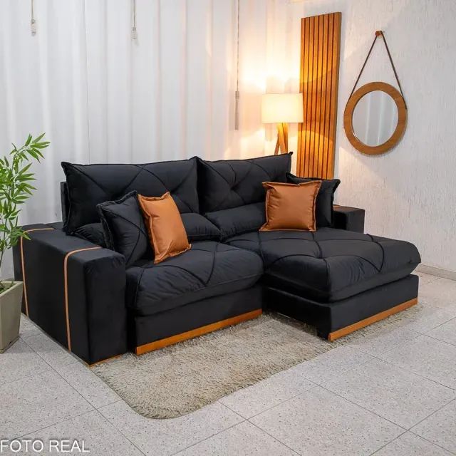 Sofá Retratil e Reclinável Gran Bello Preto. Pronta Entrega. 0202 - Foto 3
