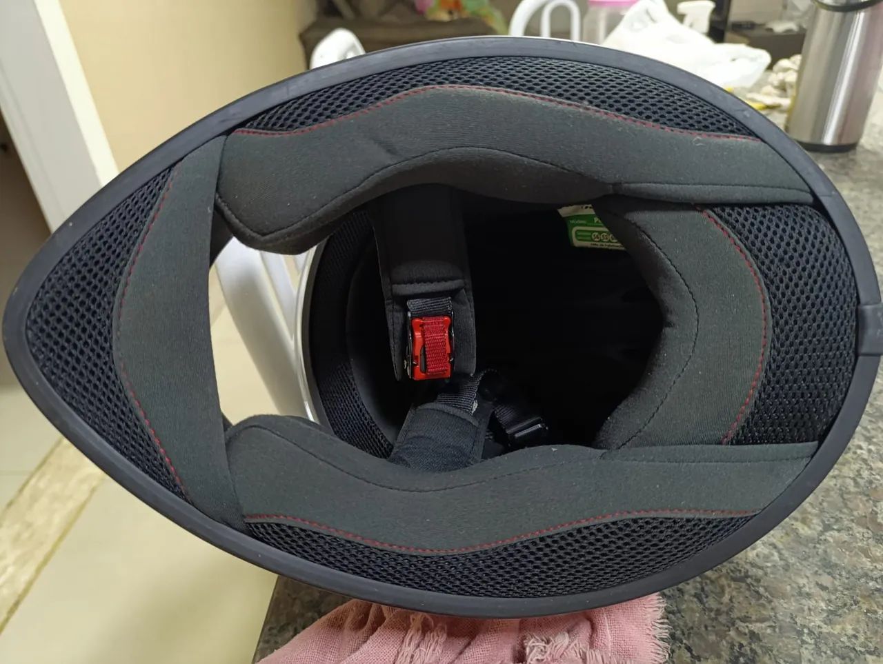 Capacete Helt Integral Azul - Foto 4