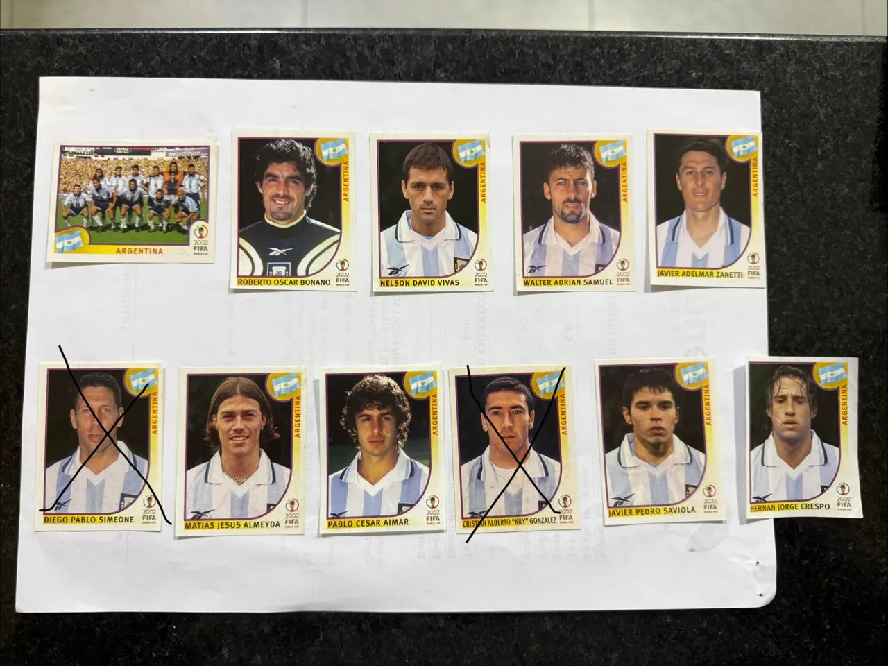 Figurinhas Copa do Mundo 2002