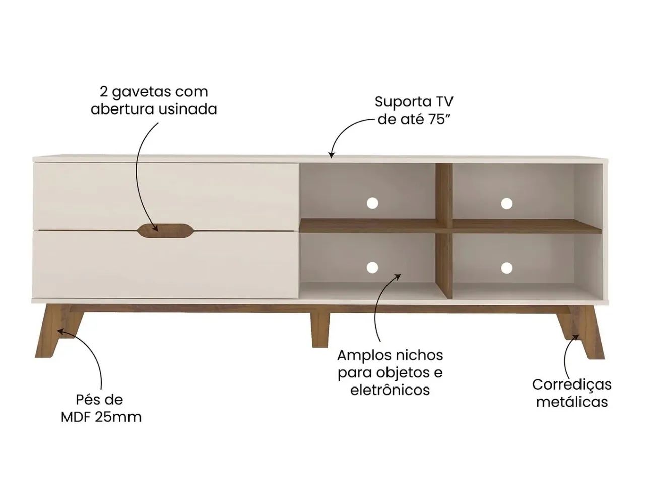 Rack para TV até 75 polegadas  - Foto 2