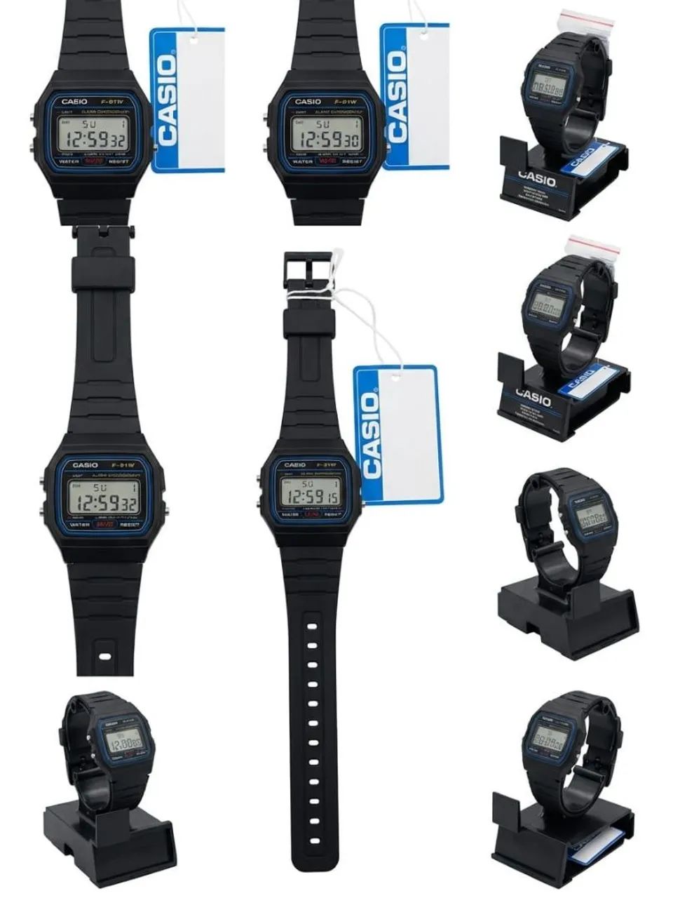 Relógio Casio F-91W Original Digital Preto Azul - Foto 2