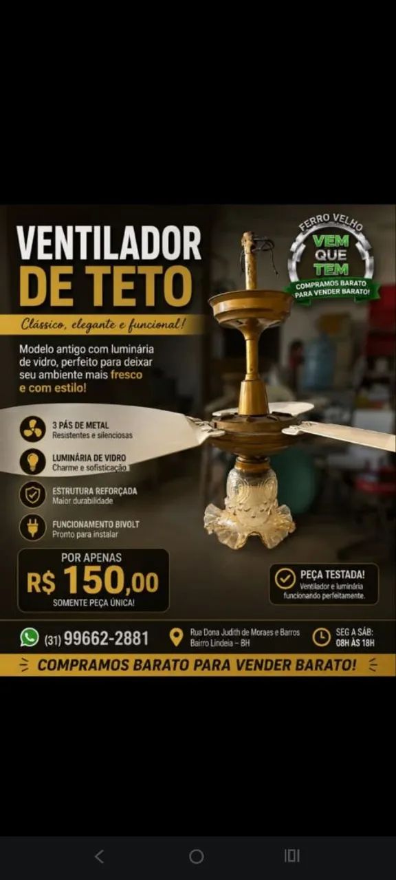 Ventilador de teto 