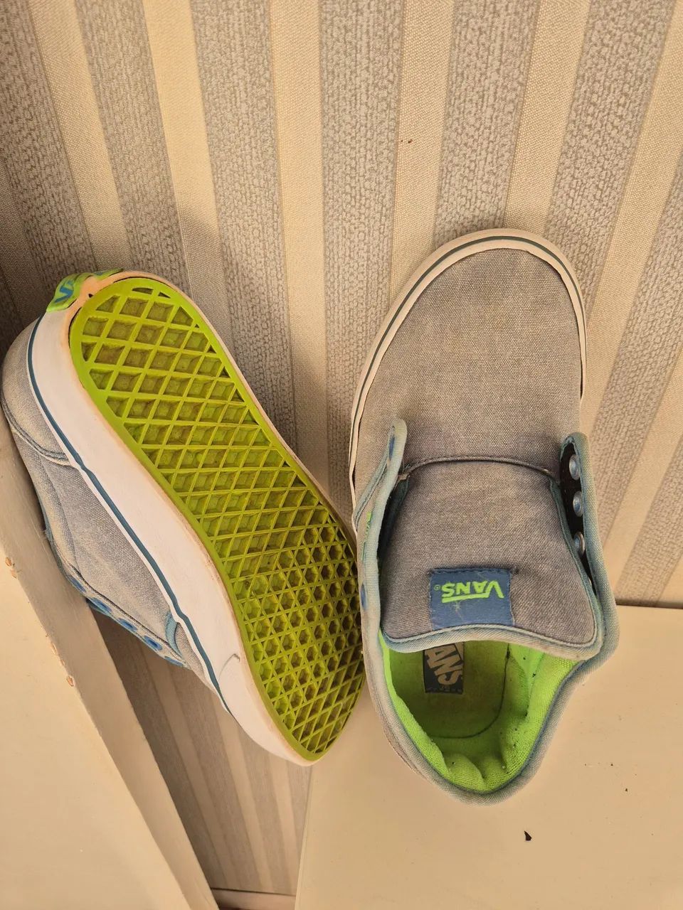 Tênis Vans azul com fundo verde original  - Foto 2