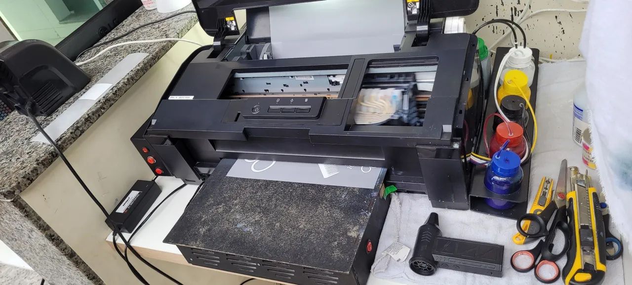 IMPRESSORA DTF TÊXTIL ADAPTADA EPSON L1800 CABEÇA NOVA - Foto 4
