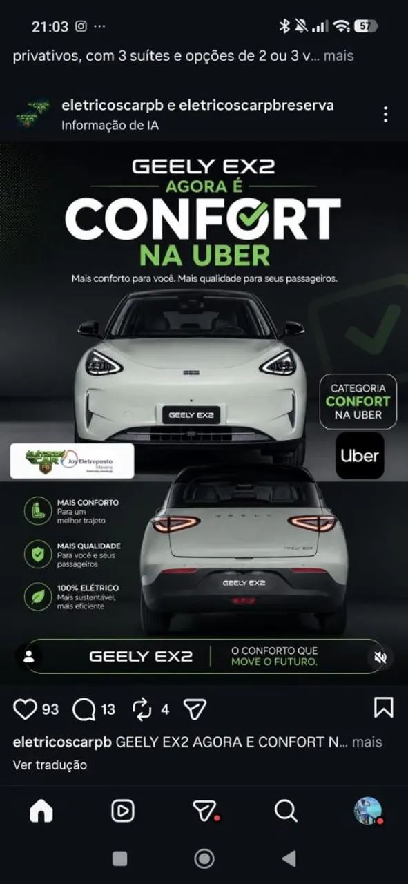 ALUGUEL DE CARRO ELÉTRICO PARA APP - Foto 4