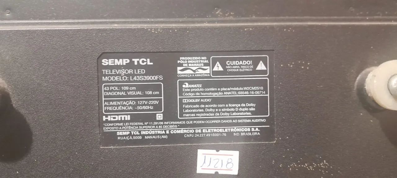 TV Semp TCL 43 Polegadas - Para Retirada de Peças - Foto 5