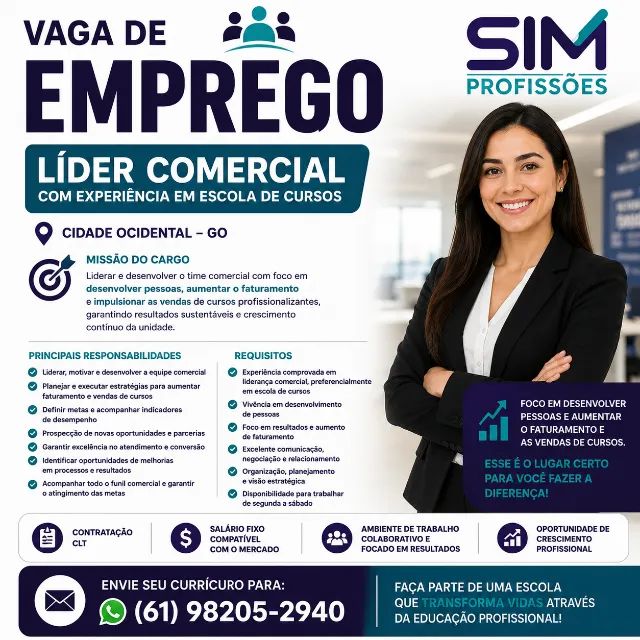 lider de vendas em escola de cursos