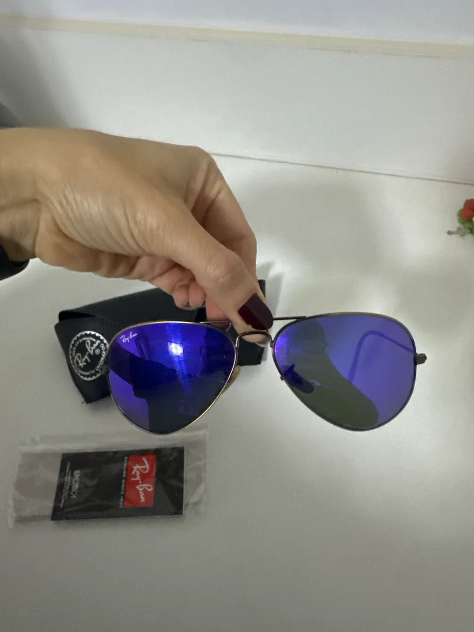 Óculos Ray Ban lente roxa Original - Foto 4
