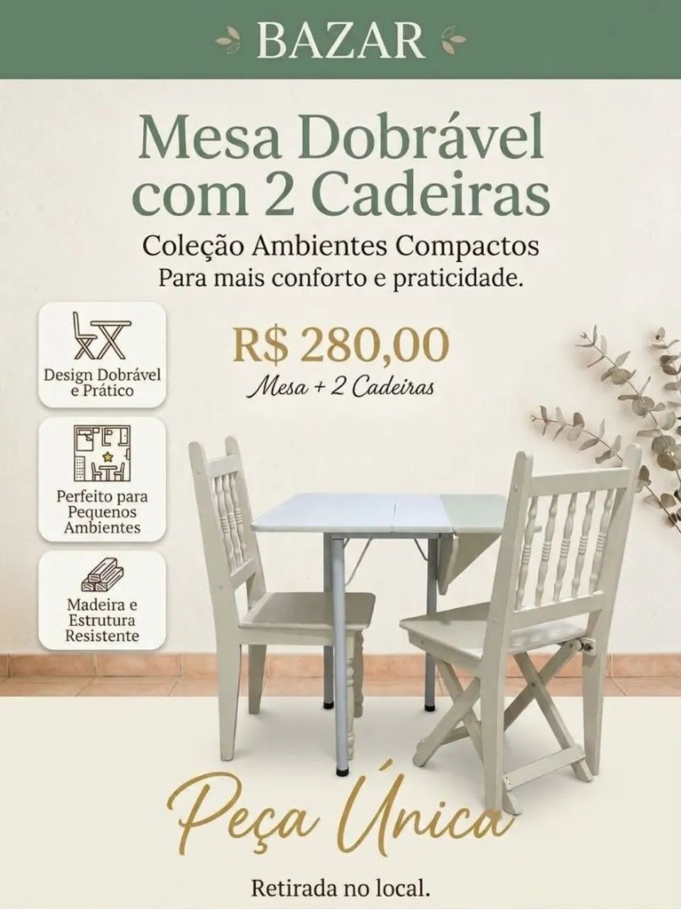 Mesa dobrável 