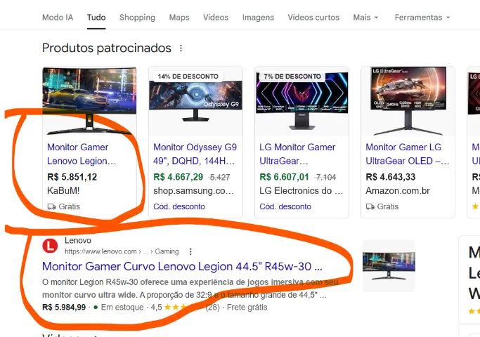 40% OFF - Monitor Gamer Lenovo Legion R45w-30 44.5" WLED - Foto 3