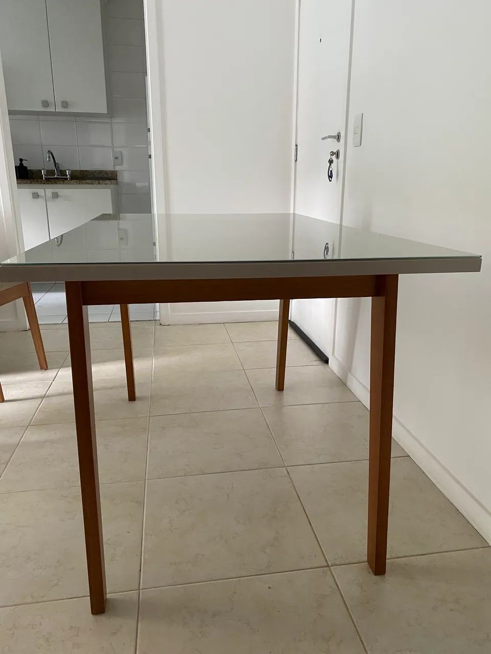 Mesa de Jantar  135x90 - Laca Off White com Vidro | Perfeita - Foto 4