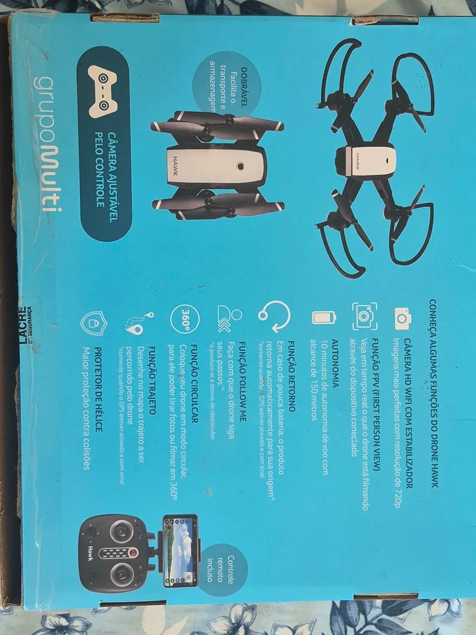 Drone Multilaser Hawk GPS ES257 Completo + Caixa Original - Foto 4