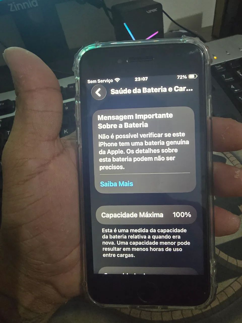 Iphone se, 2 geração, bateria trocada, tudo funcionando perfeitamente e conservado  - Foto 2