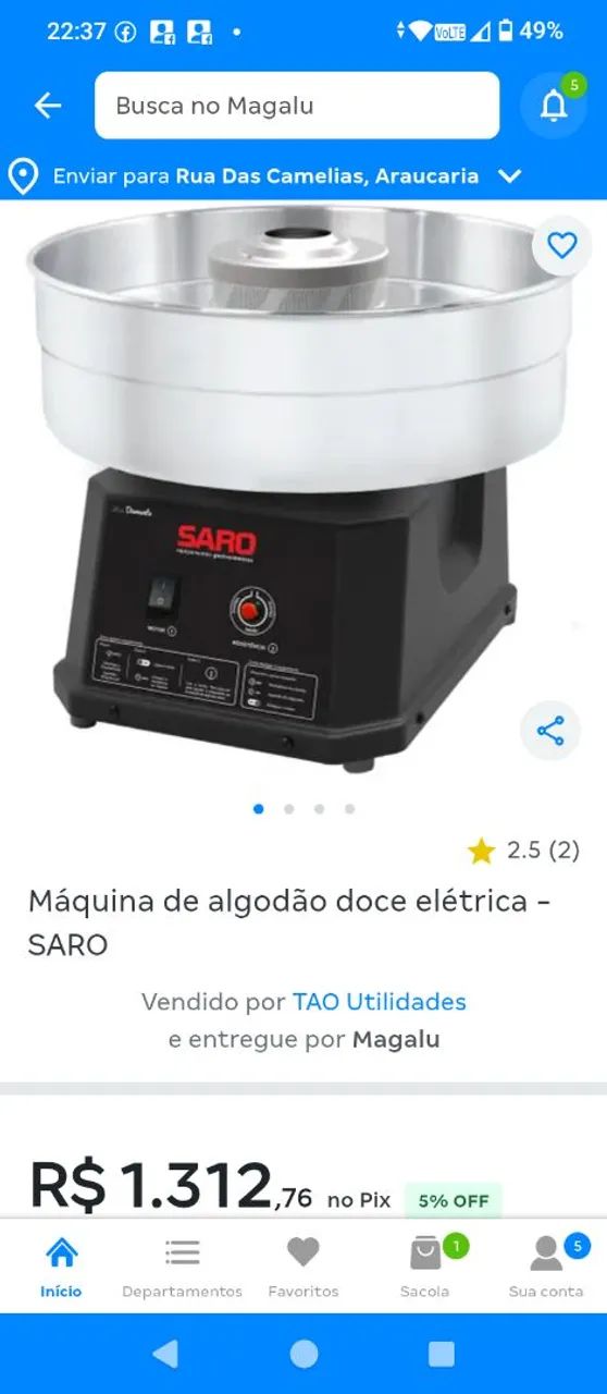Máquina de algodão doce Saro Nova 1 ano de garantia  - Foto 2