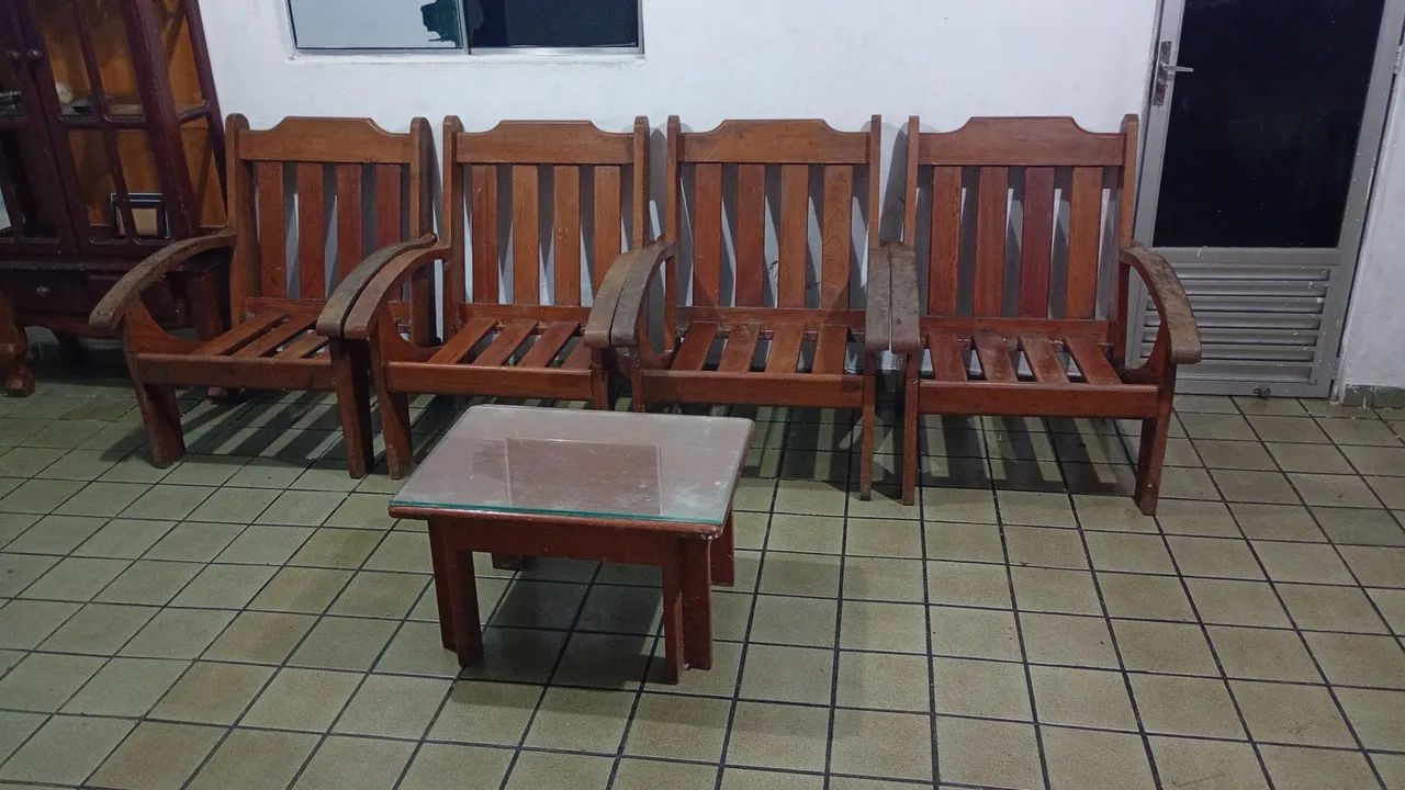 Conjunto de sofa de madeira de gravata  BBB  boa  bonita  e barata - Foto 3