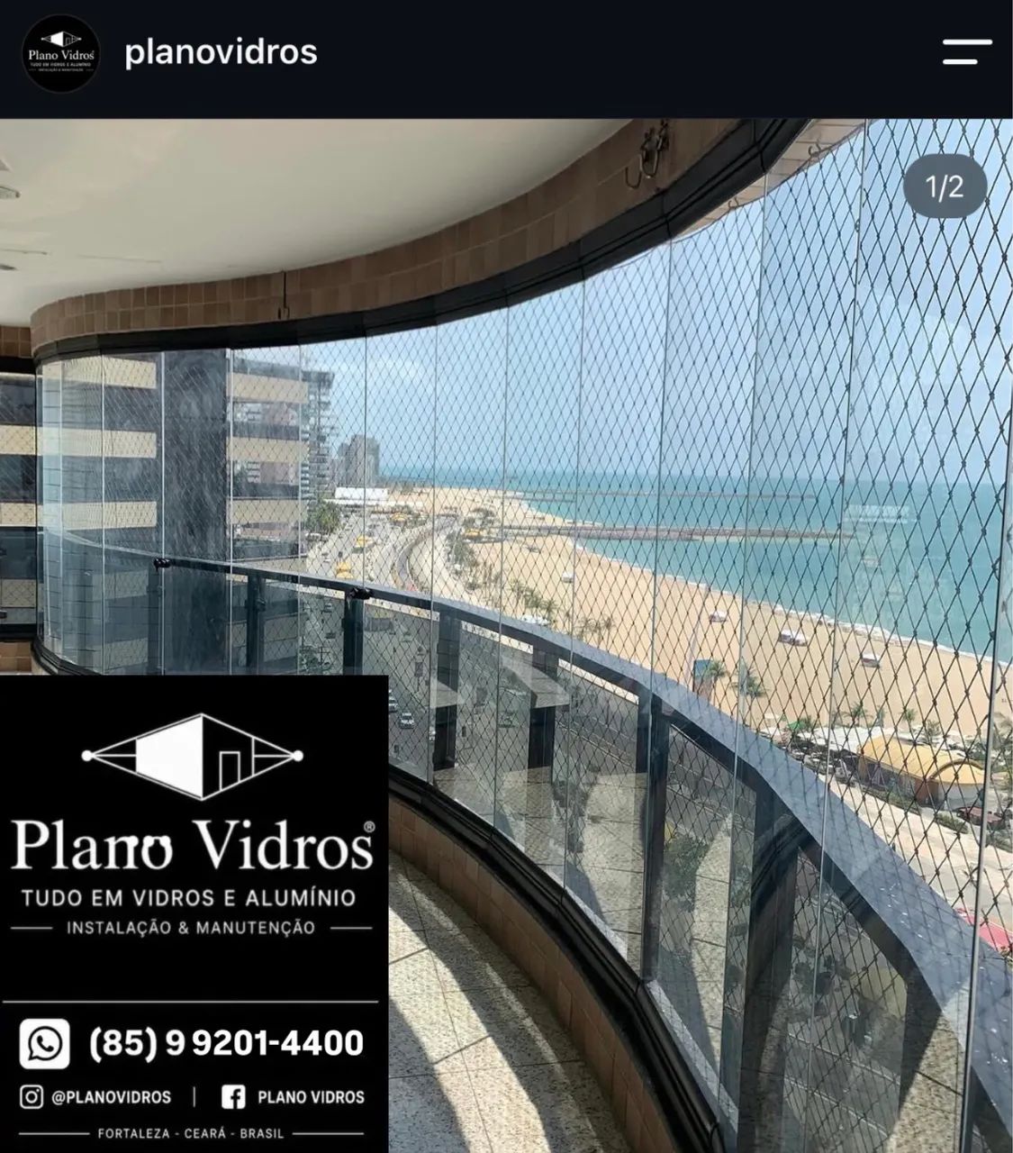 Cortinas de vidro Com e Sem Rolamento 