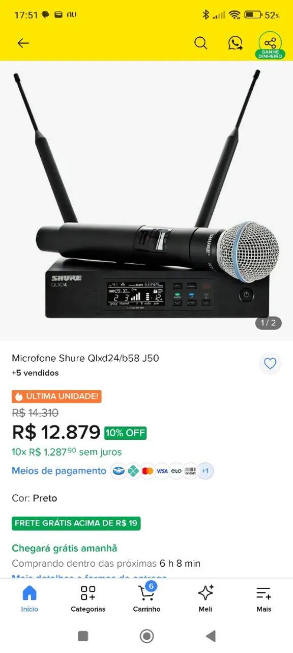 Microfone shure 