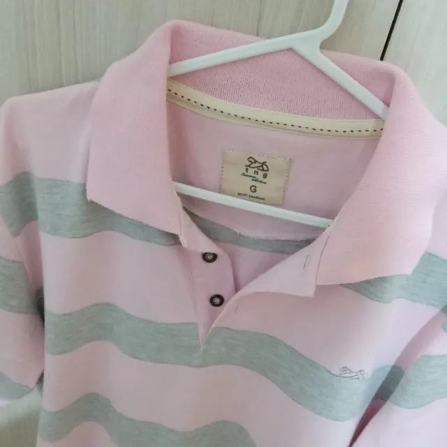 Camisa polo rosa e cinza TNG - Foto 3