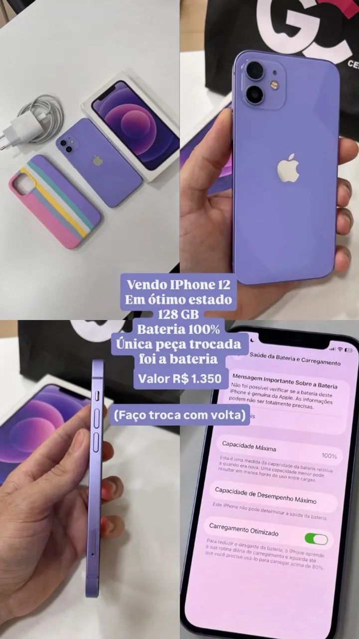 iPhone 12 128gb roxo 