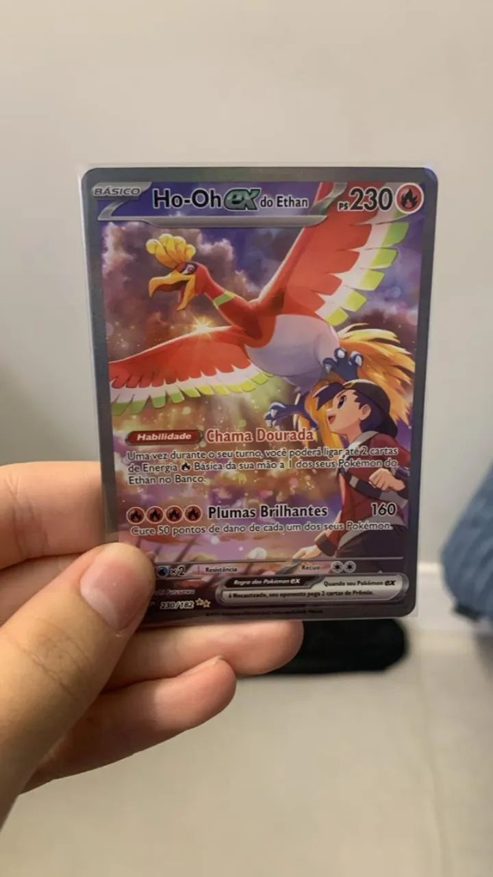 Carta pokemon ho-oh Ex do Ethan 