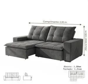 Sofa retratil e reclinavel 2,32 de largura  - Foto 2