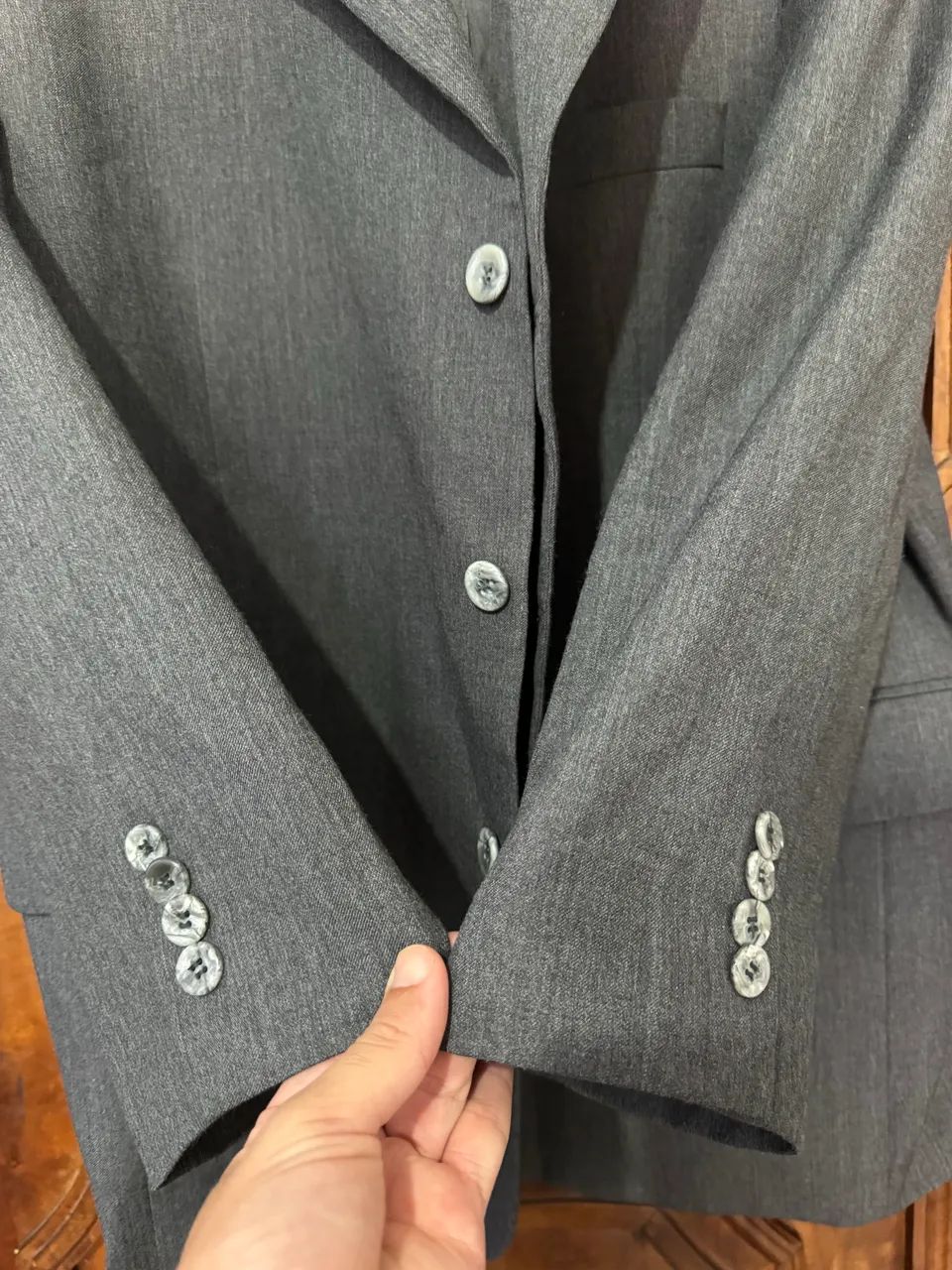 blazer masculino via veneto classic cinza 64l - Foto 5