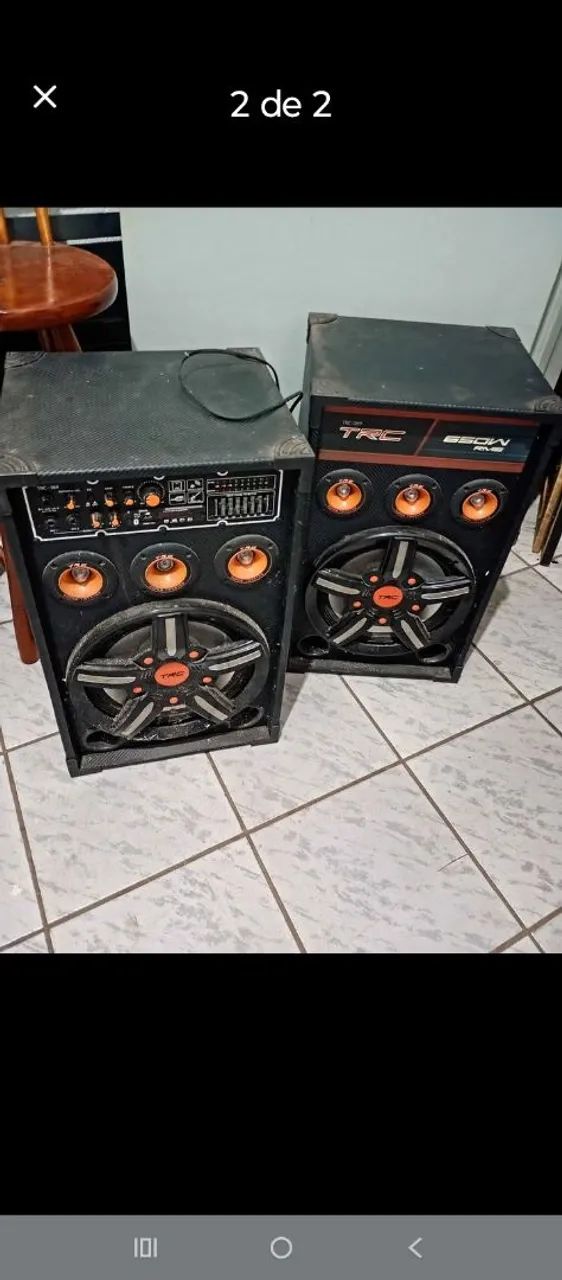 Vende 2 Caixas de Som TRC 389 com microfone  - Foto 2