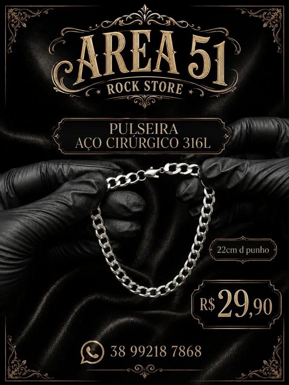 Pulseira aço cirúrgico antialérgica gomo  - Foto 2