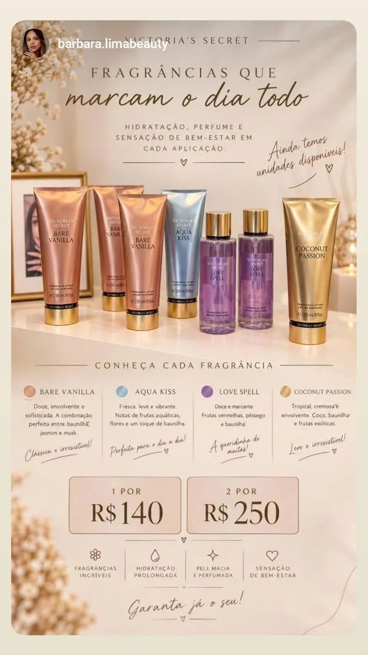 Body Splash e Locao da Victoria's Secret 
