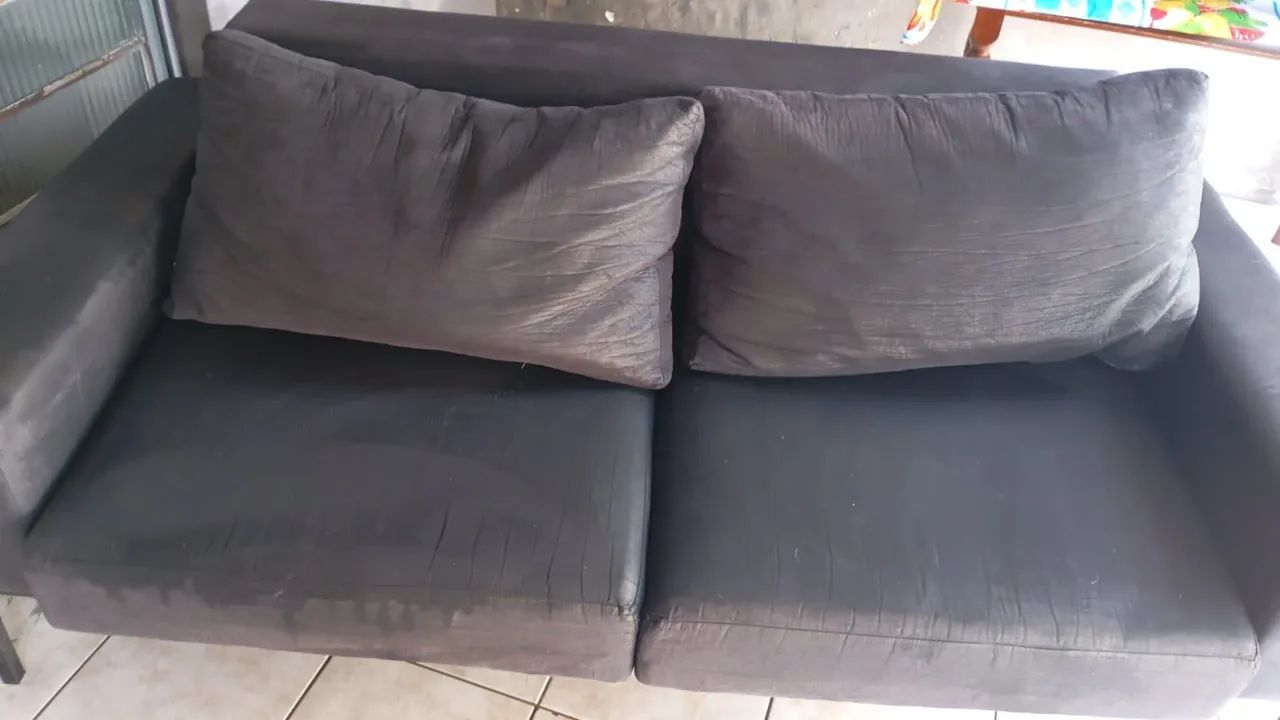 Sofa 2 lugares em Sued preto,  top de linha - Foto 3