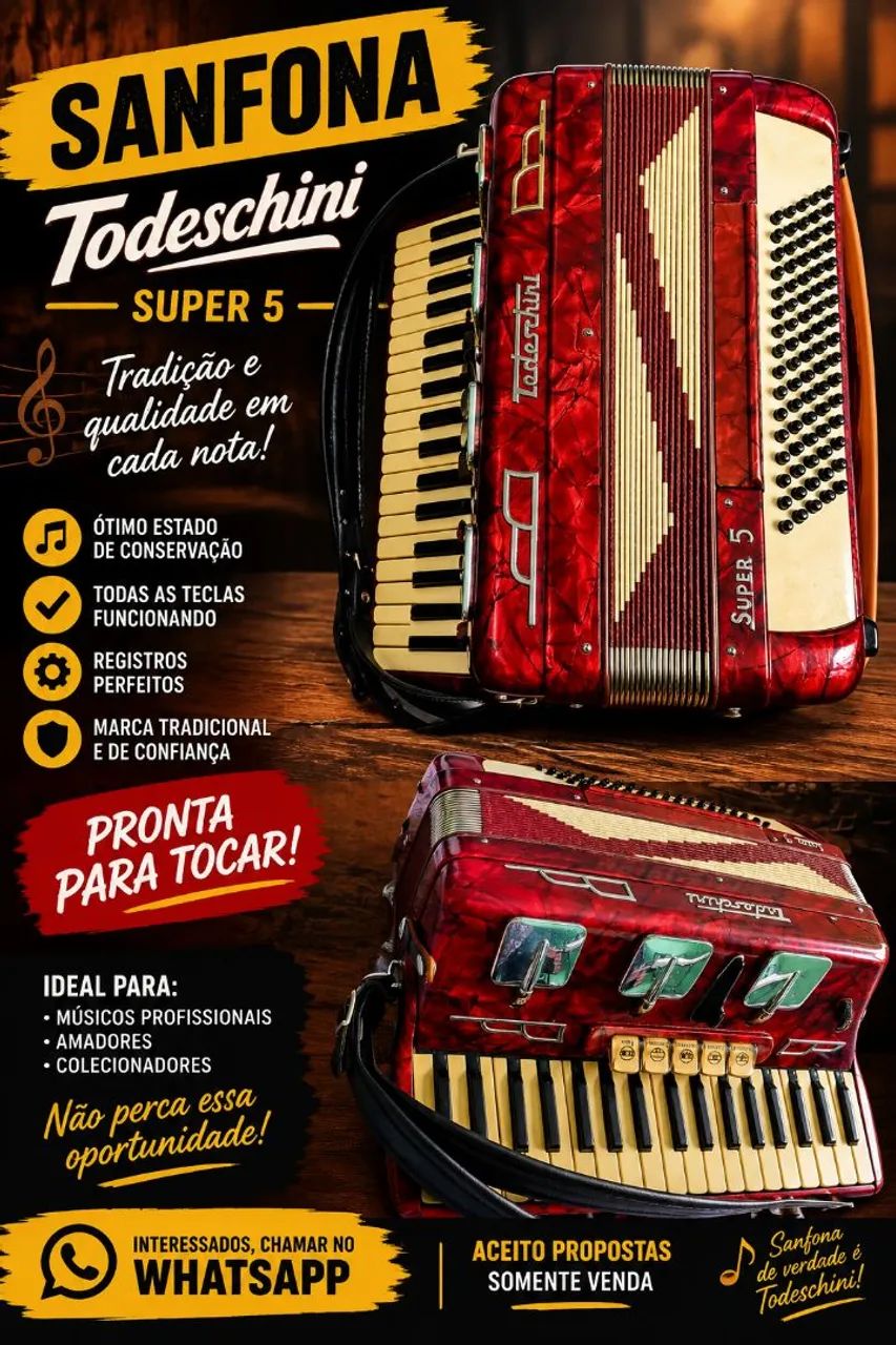 Sanfona Todeschini 80 baixos 