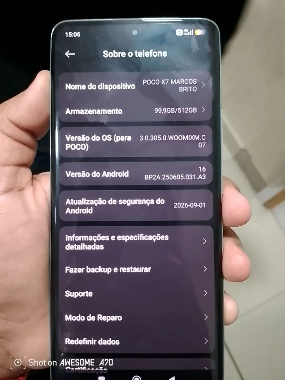 Troco Poco X7 em iPhone 