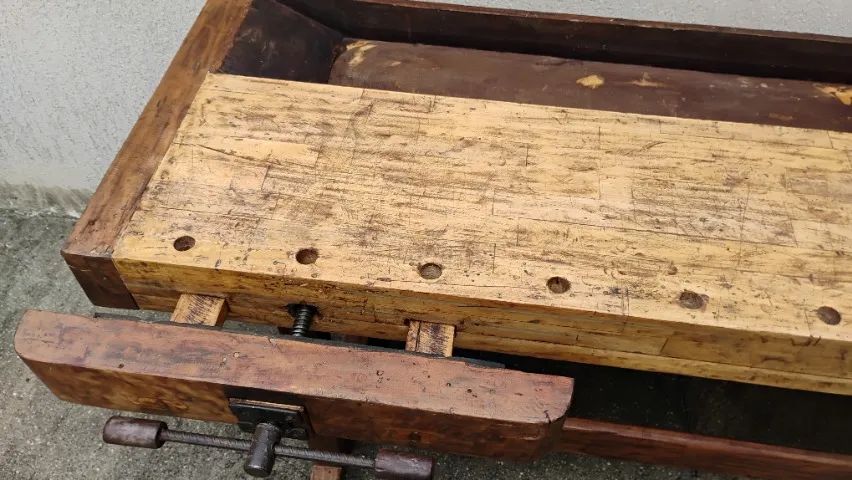 Bancada Antiga De Marceneiro Tampo 3 Polegadas Espessura - Foto 4