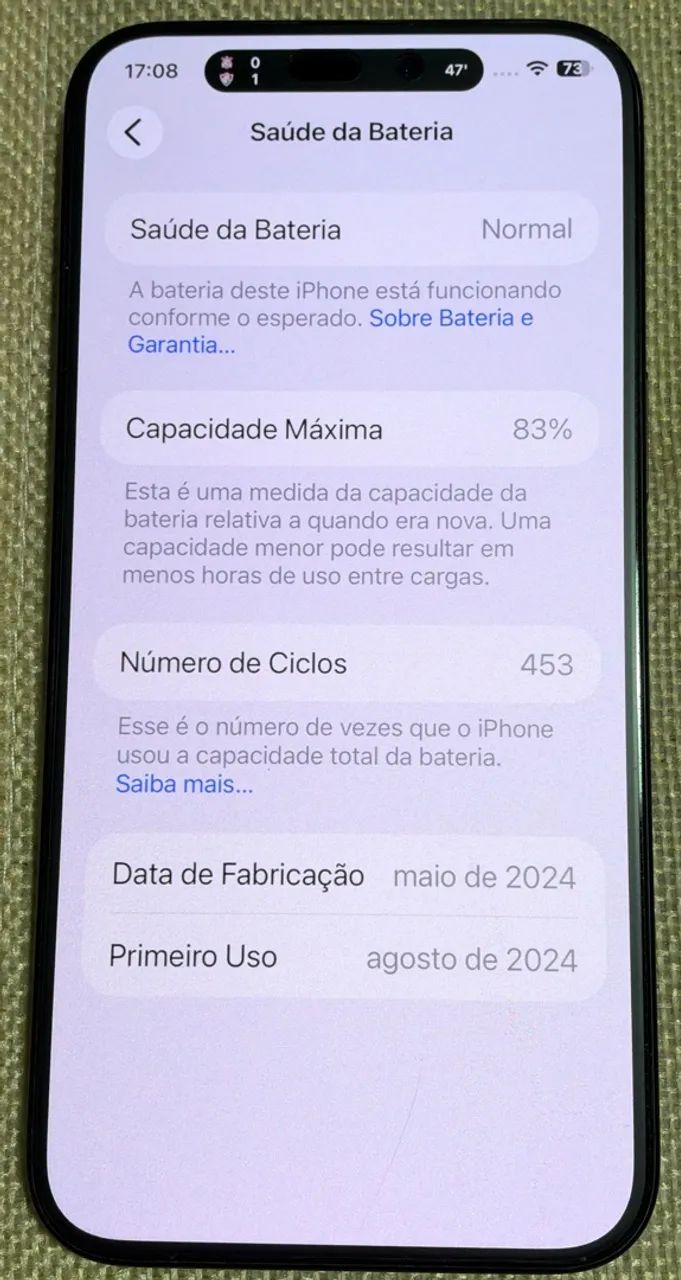 IPHONE 15 PRO MAX - 256GB - com 83% de memória  - Foto 2