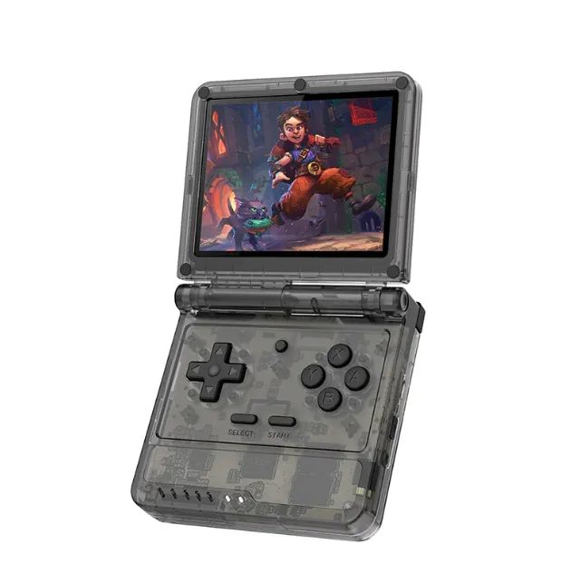 Console de jogos portátil retrô Powkiddy V90s com tela IPS de 3,5 polegadas, dobrável 